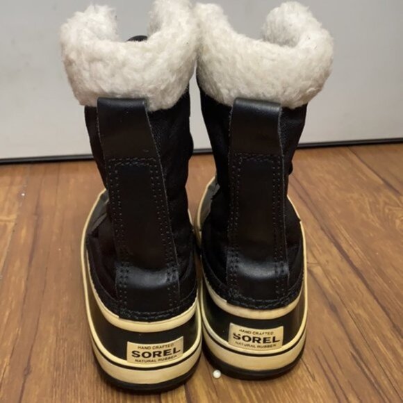 SOREL NL 1495-011 Fur Carnival‎ Boots Black Winter Women Size 7 - Picture 5 of 8
